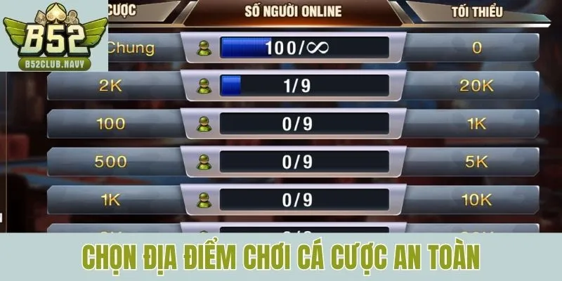 Chọn địa điểm chơi cá cược an toàn
